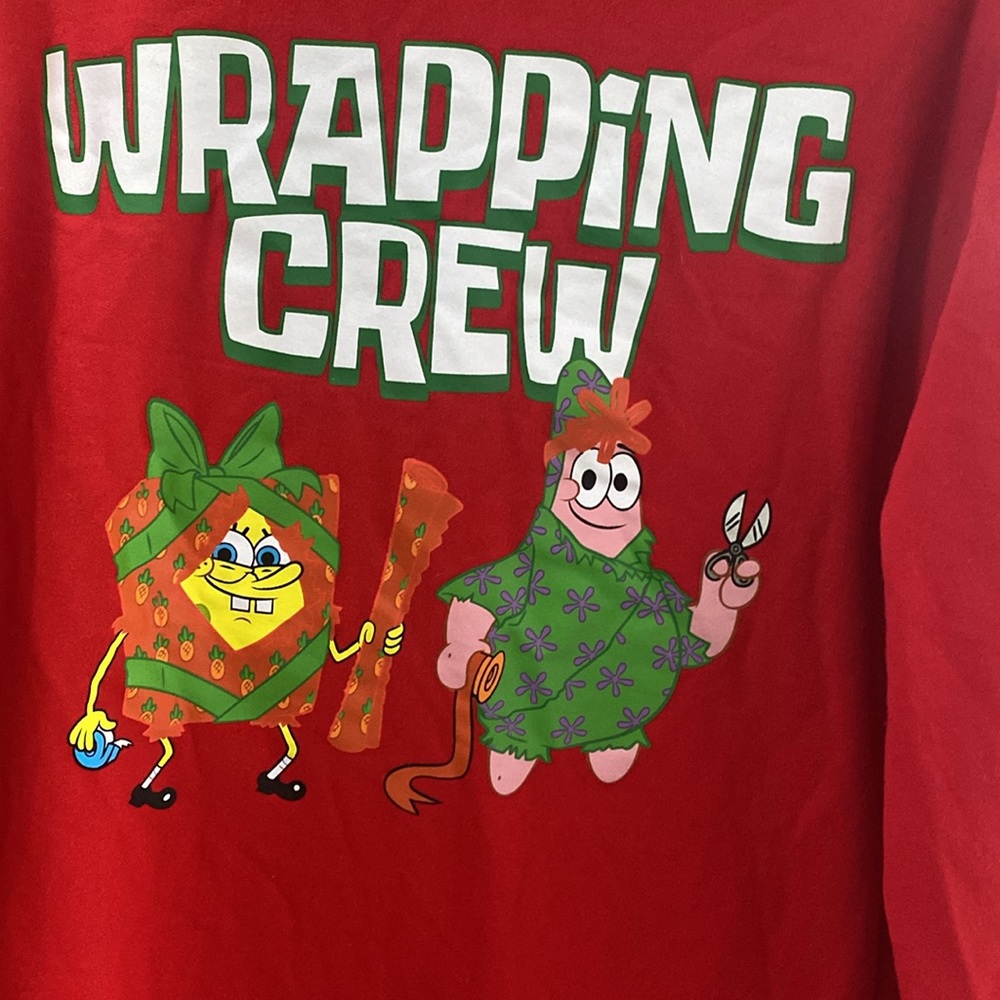 SpongeBob SquarePants Christmas Wrapping Crew Sweater - Picture 2 of 5